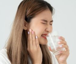 Sensitive teeth depiction in response to cold water